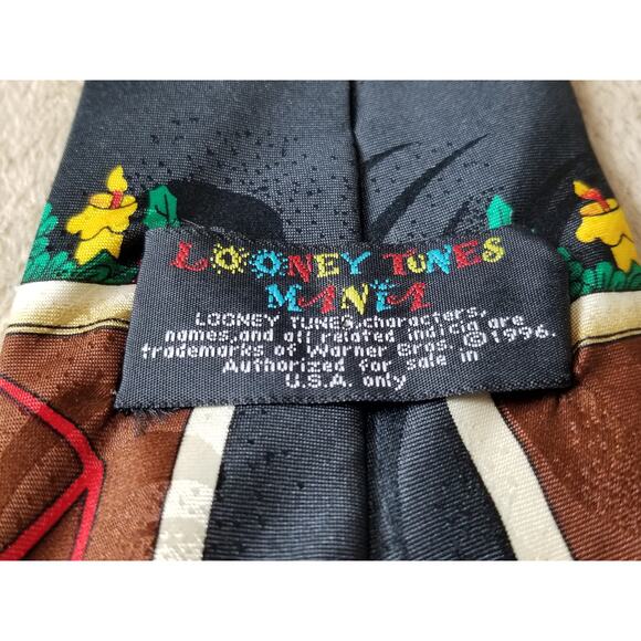 Looney Tunes Mania 1996 Christmas Tasmanian Devil Men's Tie Polyester Vintage - Picture 10 of 12